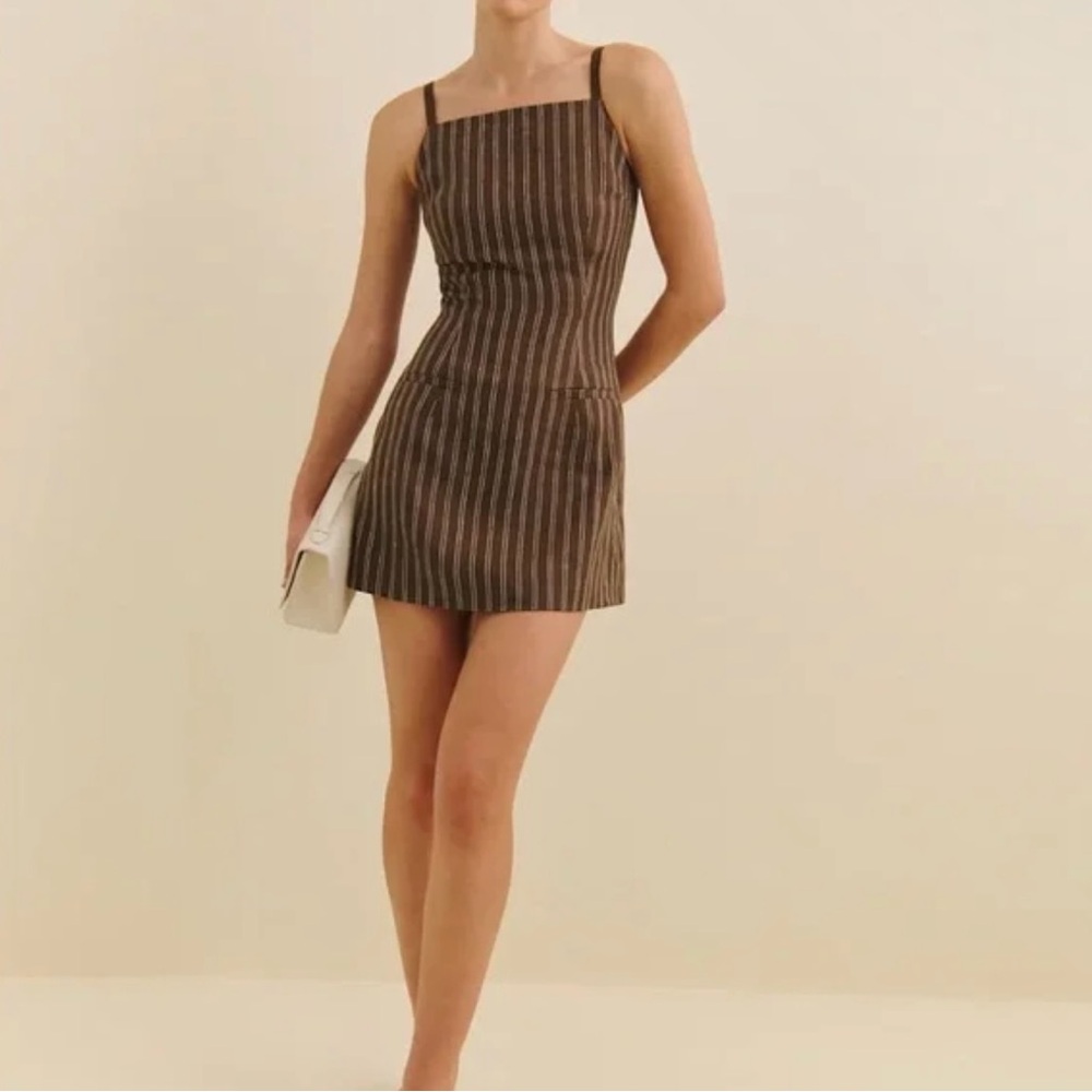 Reformation Philipa Linen Dress in Boardwalk Stripe
